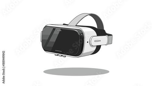 Modern virtual reality headset illustration representing immersive gaming technology, digital innovation, and future entertainment experiences.