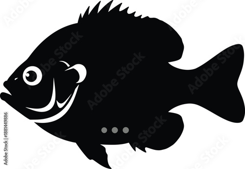 Spiny Fish Silhouette Marine Vector