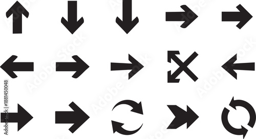 Vector Arrow Icons Collection for UI and Web Design,Direction and Navigation Symbols,Arrow Symbols Pack for Interface Design,Left Right Up Down Arrows
