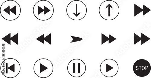 Vector Arrow Icons Collection for UI and Web Design,Direction and Navigation Symbols,Arrow Symbols Pack for Interface Design,Left Right Up Down Arrows