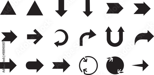 Vector Arrow Icons Collection for UI and Web Design,Direction and Navigation Symbols,Arrow Symbols Pack for Interface Design,Left Right Up Down Arrows