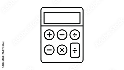 A simple line drawing of a basic calculator for accounting and mathematics.