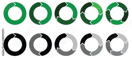 Set of colorful pie charts. Colorful pie charts with varying segments. Circle section graph. Circle section graph. Pie chart set. Pie charts diagrams. 
