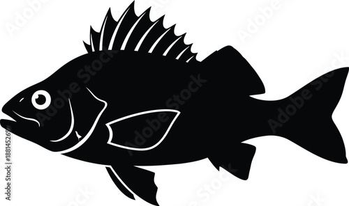 Spiny Fish Silhouette Marine Vector