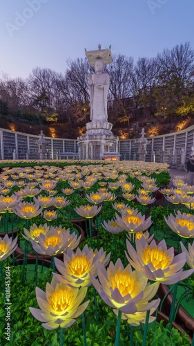 Wallpaper Mural Zoom ni Bongunsa Temple in Gangnam District, Seoul, South Korea, is adorned with colorful Lantern during the winter. Torontodigital.ca