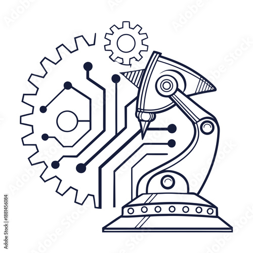 Abstract Technology Circuit Icon Isolated on White Background