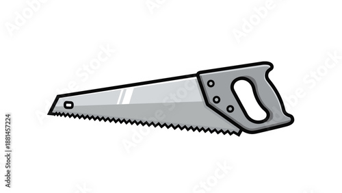 Classic hand saw with a long blade and handle, essential for woodworking and various construction tasks.