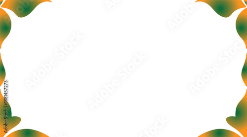 Abstract decorative frame with dynamic gradient green and orange curves, a versatile modern graphic element designed to enhance visual content