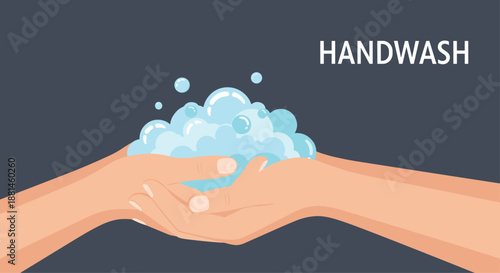 Hands are shown covered in thick white soap bubbles during a thorough handwashing process to ensure maximum hygiene and safety.