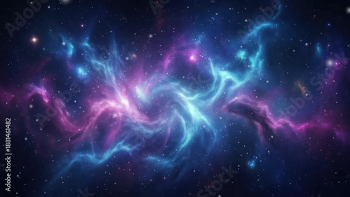 Abstract blue and purple galaxy with stars