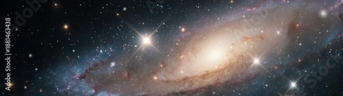 Abstract spiral galaxy with stars in the background