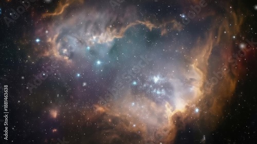Abstract star filled sky with a cluster of stars