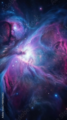 Abstract large star cluster with a blue and purple nebula in the background