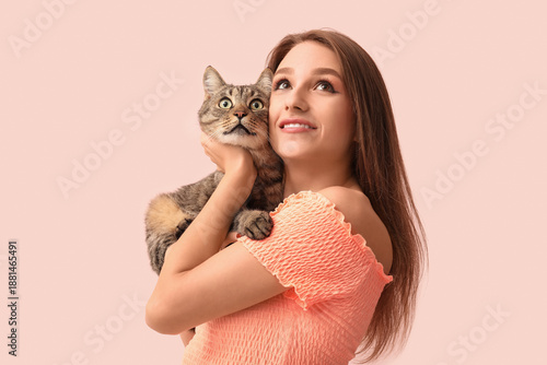 Pretty young woman with cut...
