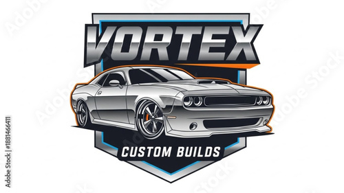Vortex Custom Builds Muscle Car Emblem.