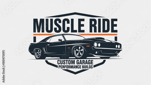 Classic Muscle Car Emblem Design.