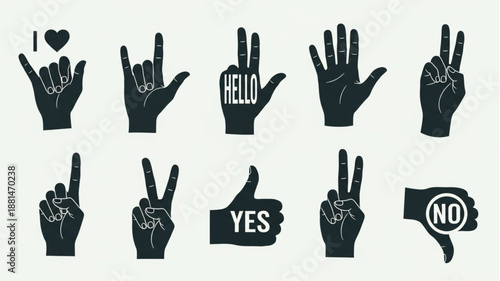 Collection of Hand Gestures and Symbols.