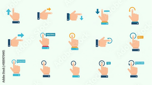 Collection of Hand Gestures for Digital Interaction and Navigation.