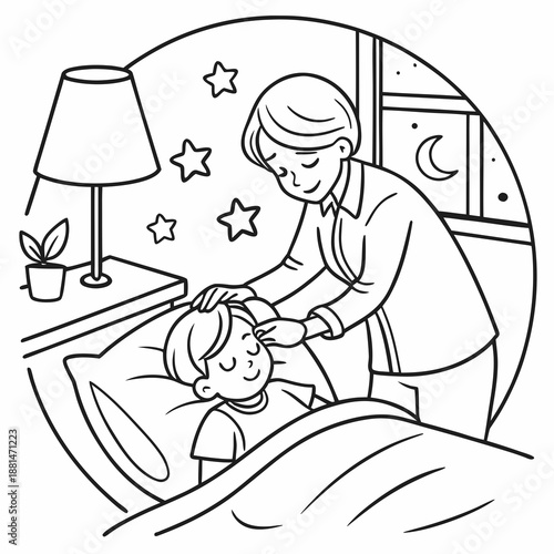 Family Activities Coloring Book Series—Bedtime Routine
