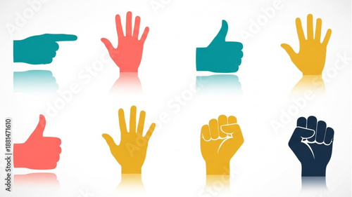 Collection of Diverse Hand Gestures and Symbols.