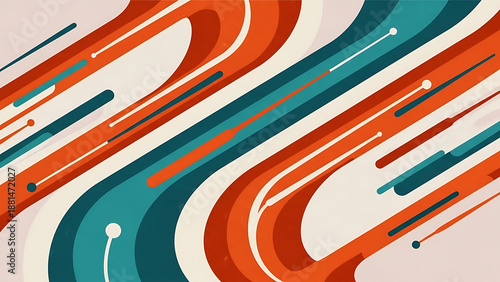 Retro Atomic Age Abstract Background with Mid-Century Design