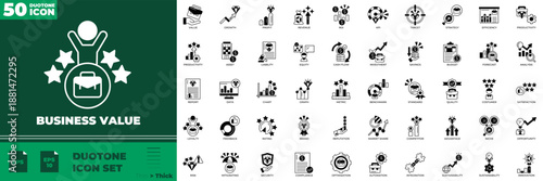 Business Value Duotone Editable Icons set