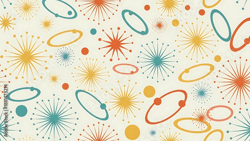 Atomic Age Pattern Abstract Background Retro Wallpaper Design