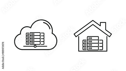 Comparison of cloud computing and on-premises server infrastructure.