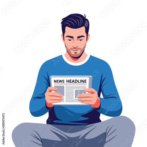 A man reads a newspaper