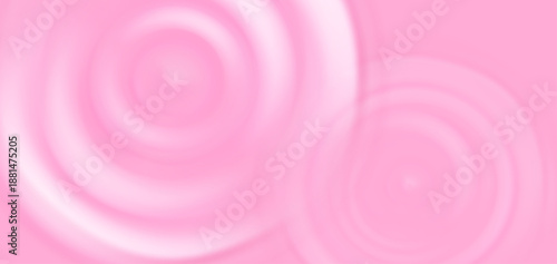 Creamy pink ripple with strawberry milk splash and yogurt swirl effect. 3d cream wave for dairy or beauty background. Milky yoghurt mousse beverage advertisement vector top view. Liquid paint pattern