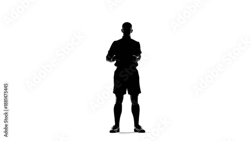 Athlete Standing Neutral Pose Illustration Front View Sports