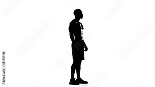 An athlete stretching in a simple pose, vector illustration