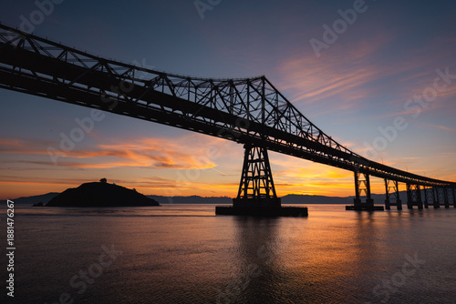 Richmond San Rafael Bridge Silhouette at Sunset