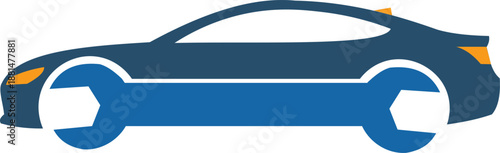 Automotive Car Repair Service Wrench Maintenance Logo with vector illustration