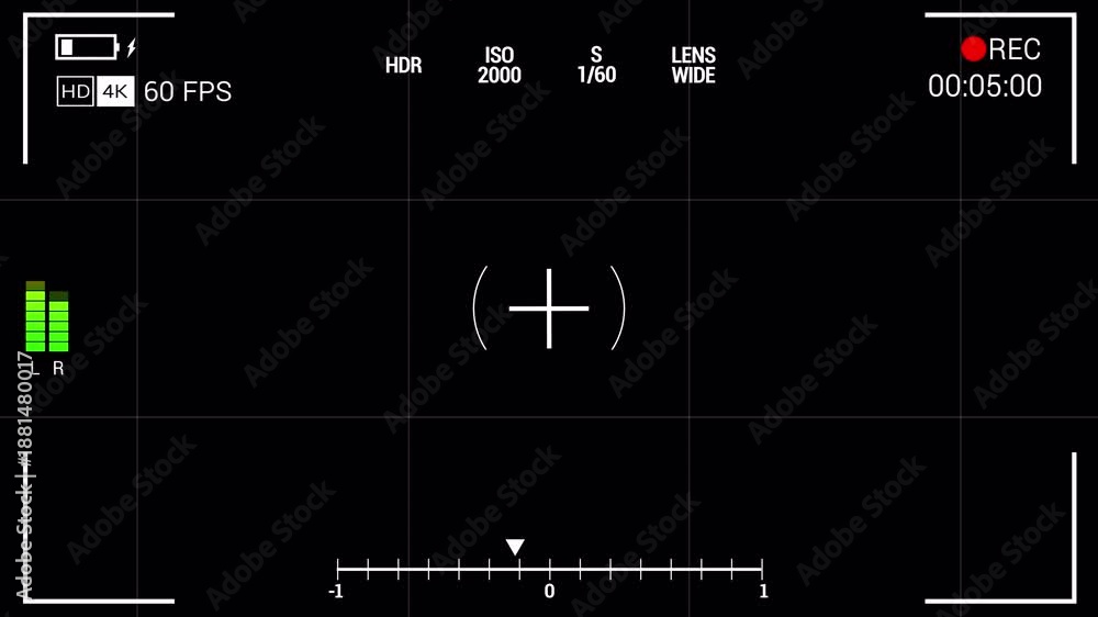 Camera Screen Recording Overlay Alpha Channel White Corner Frame Grid ...