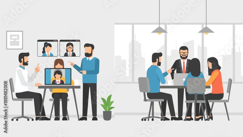 Business Team Meeting Collaboration Office Workspace.