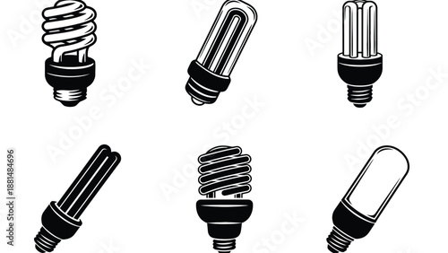 A collection of various light bulbs on a white background
