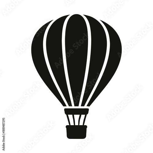 Silhouette of a hot air balloon in flight