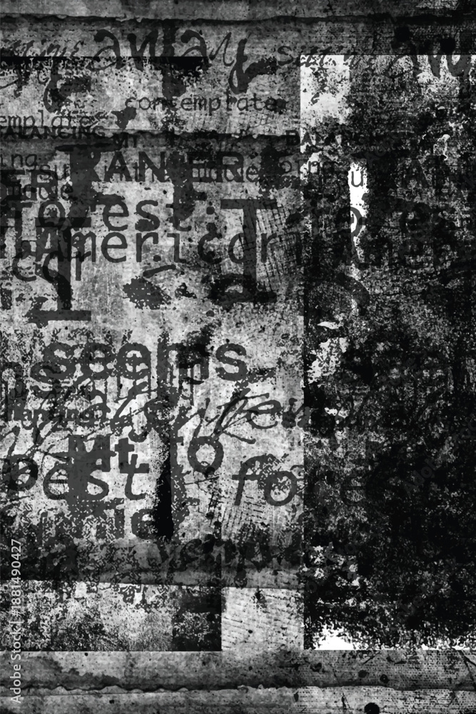 Naklejka premium Abstract grunge lettering background. Urban cyber punk illustration 