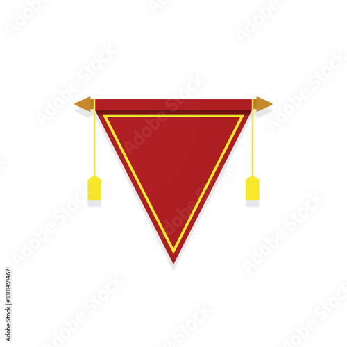 Vector illustration of a business background design featuring a set of colored pencils and red origami arrow shapes on a blank office paper template for web banner messages