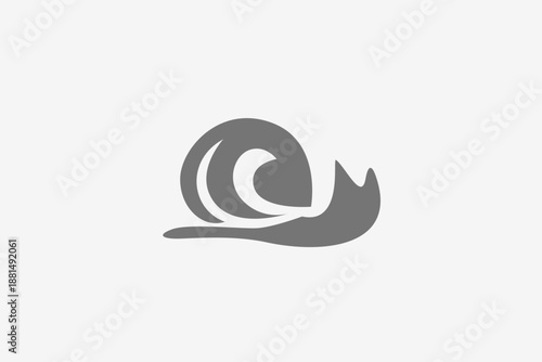 simple snail silhouette logo symbol