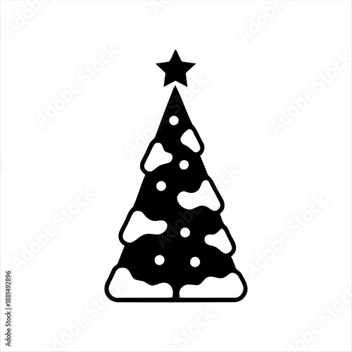 Simple Christmas Tree Icon – Holiday Decoration Symbol in Minimal Style