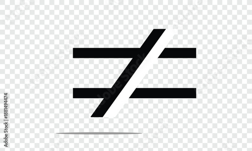 Not equal icon, vector illustration. Flat design style. vector not equal icon illustration isolated on White background, not equal icon. Vector illustration eps 10 .