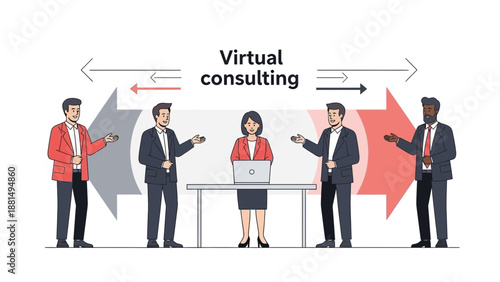 Virtual Consulting: Team Collaboration, Remote Business Meeting, Strategy Discussion
