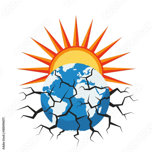 Global Warming Earth Cracked Sun Heat Climate Change Crisis