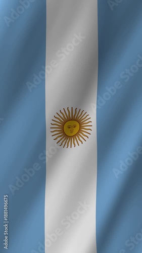 Vertical Argentina Flag Animation, 4K, Smartphone