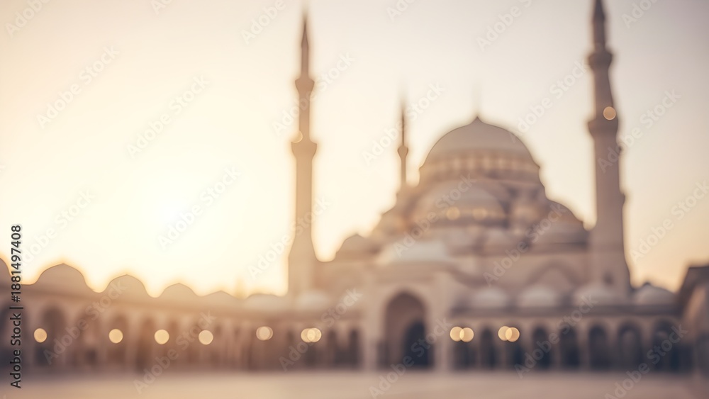 Obraz premium texture, background image, spiritual calm, night ambiance, elegant lighting, tranquil scene, seasonal design, islamic celebration