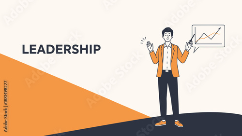 Business leader presenting growth chart, demonstrating success and strategy