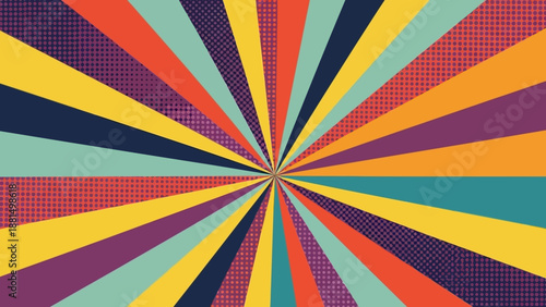 Classic vintage rays sunburst retro background retro vintage 70s, 80's, 90's style sunburst background for poster, banner vector design graphic retro background