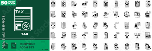 Tax Duotone Editable Icons set
